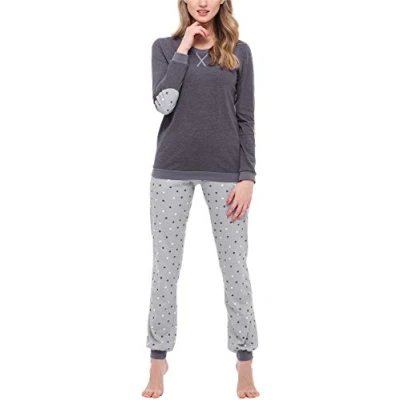 Image de Merry Style Pyjama Ensemble Haut et Bas Vêtement d&#039;Intérieur Femme MS10 168(Mélange Foncé Gris, 3XL)