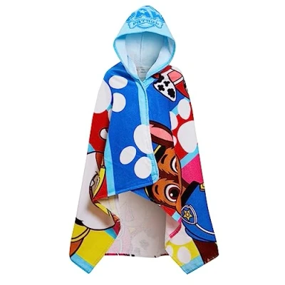 Image de Paw Patrol Serviette à Capuche 100% Coton Poncho Skye Chase de Plage pour Enfants Bain garçons Filles Princesse Enveloppement