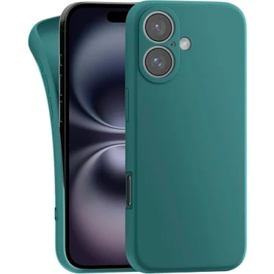 Image de MyGadget Coque Compatible avec iPhone 16 Case Silicone Souple &amp; Soft Cover TPU Protection Extra Fine Légère Étui Anti Choc et Rayures Vert Olive