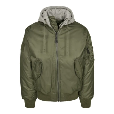 Image de Brandit Hooded Veste misaison, Homme, Taille: Large, Olive/grey