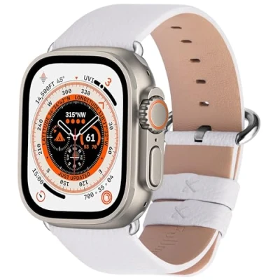 Image de Fullmosa Compatible avec Bracelet Apple Watch 42(Series 3 2 1)/44/45/46/49mm pour iWatch SE(1/2) Ultra(1/2) Series 10/9/8/7/6/5/4/3/2/1 de Remplacement Femme Homme, Blanc