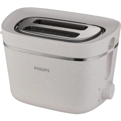 Image de Philips Domestic Appliances HD2640/10 Grille pain Édition Eco Conscious, 2 Fentes, 8 Réglages, Réchauffe Viennoiseries, Décongélation, Fabriqué à partir d&#039;Huile de Cuisson Usagée, Blanc Soyeux Mat