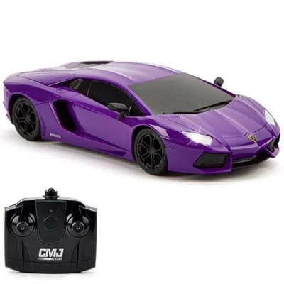 Image de CMJ RC Cars Lamborghini LP700 4 Voiture télécommandée sous licence officielle Échelle 1:24 Lumières de travail 2,4 GHz Excellent jouet pour enfants (Violet)