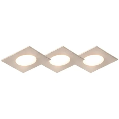 Image de Qazqa simply LED Spot encastrable 3 lumière L 83 mm Acier Moderne éclairage extérieur Salle de bains