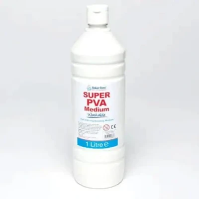 Image de Baker Ross FN137 Extra Strong PVA Glue Medium 1 Litre, for Schools, Teaching Supplies, Multipurpose Wood, Paper Card