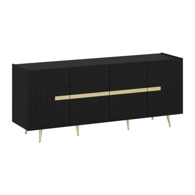 Image de Buffet avec 4 portes en MDF Noir et doré MOLYA de Pascal MORABITO
