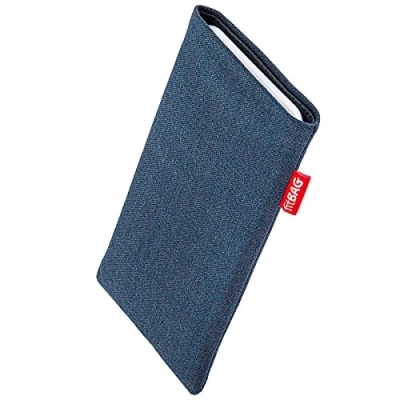 Image de fitBAG Jive Bleu en Tissu Pochette customisée adaptée Housse de Protection pour Apple iPhone 12 Pro Max/iPhone 13 Max Fabriqué Allemagne
