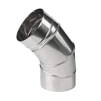 Image de Acier Inoxydable Réglable Coude 90 45 Degrés Cheminée Doublure Plier Conduit Tuyau 200mm