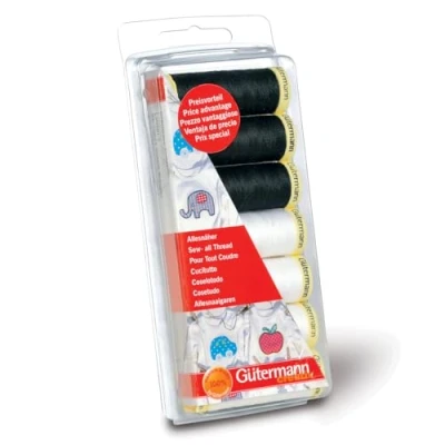Image de Gutermann 731110 Set à Couture Tous Fils, Coton, Blanc, 19,5 x 0,5 4,5 cm