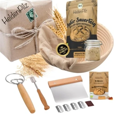 Image de levain de seigle bio frais Kit pour la cuisson du pain naturel Faire soi même croustillant avec instructions recettes (français non garanti) (kit seigle)