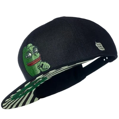 Image de Cadency® Casquette snapback Pepe Coin, noire, unisexe, taille réglable, Noir , unique
