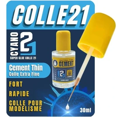 Image de Super Glue transparente pour Maquette CEMENT Extra Thin 30ml AMMO MIG by Colle21 Colle forte plastique polyester souder maquette.