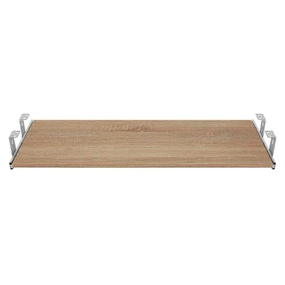 Image de FIX&amp;EASY Support coulissant pour clavier ordinateur souris avec tablette tiroir, plateau 800X300mm chêne sonoma décor, 300mm rails galvanisé glissières 27mm verrouillage bureau et pc table