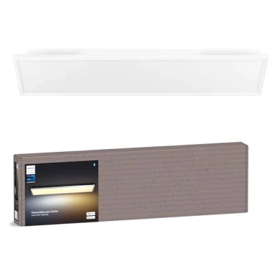 Image de Philips Hue White Ambiance AURELLE Panneau LED 120X30 cm, 3750 lumen Blanc (Télécommande incluse), fonctionne avec Alexa, Google Assistant et Apple Homekit