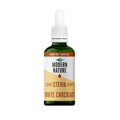 Image de Modern Nature Gouttes de Stevia Liquide Saveur Chocolat Blanc Zero Calories et Sans Sucre Keto Vegan Diet Flavour Drops pour le Cafe, Protéines, Yogourt Edulcorant 50ml