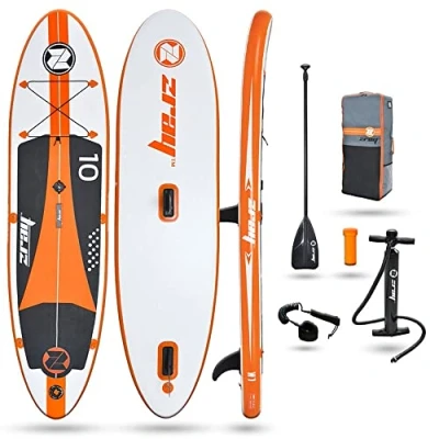 Image de Zray, Sup Stand Up Paddle Gonflable Windsurf 10&#039;, PB ZW1, Planche Dropstitch avec Pack Pagaie, Voile/Gréement, Leash, Pompe, Sac de Transport et Kit, Jusqu’à 120kg, 246l, 305x76x15cm