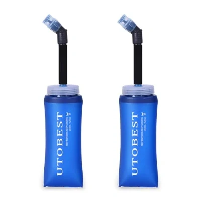 Image de UTOBEST Soft Flask TPU, Bouteille d&#039;eau de course pliable sans BPA, d&#039;hydratation pour la randonnée, le cyclisme, l&#039;escalade et marathon