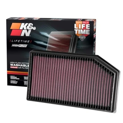 Image de K&amp;N Filtre à air compatible avec Jeep Wrangler JL 2.0 &amp; 3.6 2018 (33 5076)