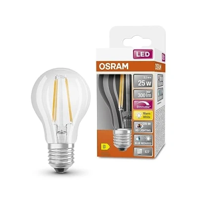 Image de OSRAM Superstar + Classic A Fil 25 LED lampe, E27, 2,2W, 300LM, 2700K, Lumière blanche chaude, charge pour les yeux inférieure, dimmable