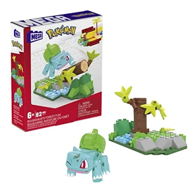 Image de MEGA Pokémon Coffret De Construction Aventure en Forêt avec Figurine Bulbizarre, Environnement Forêt, 82 Briques Et Pièces Compatibles, Jouet Enfant, Dès 7 Ans, HDL77