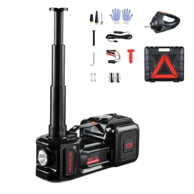 Image de VEVOR Cric Électrique 5 T, de Voiture Automatique avec Gonfleur Intégré, Levage Clé à Chocs et Lampe LED, Outil Démonte Pneu Portable pour Dépannage Routière SUV Berline