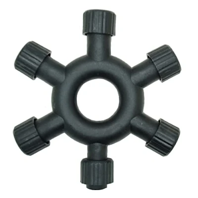 Image de JnDee Connecteur répartiteur étanche pour guirlande lumineuse 2 broches Fonctionne avec la plupart des projecteurs de fées, chaînes, filets et stalactites (répartiteur 6 voies)