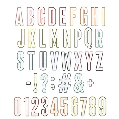 Image de Sizzix Thinlits 666281 Lot de 43 Matrices découpe Alphanumeric Bulletin par Tim Holtz alphanumérique 43PK, Taille Unique