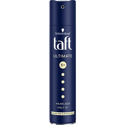 Image de Taft Laque pour cheveux Ultimate tenue &amp; brillance cristalline, 5+ (250 ml), Spray coiffant offre une ultime et cristalline éclatante jusqu&#039;à 72h, sans résidus
