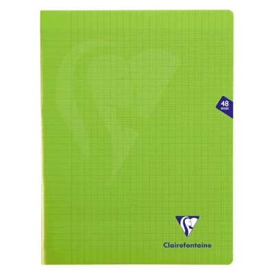 Image de Clairefontaine 353311C Un Cahier Agrafé Mimesys Vert 24x32 cm 48 Pages Grands Carreaux Papier Blanc 90 g Couverture Polypro