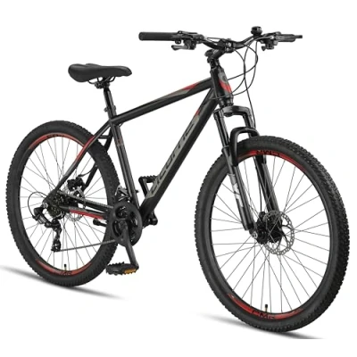 Image de un VTT pour tous ceux qui recherchent compagnon le quotidien et tout terrain. [Noir/Rouge, 27.5]