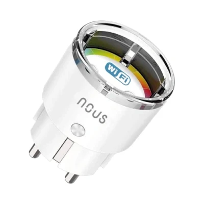 Image de NOUS A1 Prise WiFi Intelligente avec consommation d&#039;énergie, Compteur électrique pour Wi FI, WiFi, contrôlable Via Accessoires Alexa Smart Home, Uniquement 2,4 GHz, 16 A