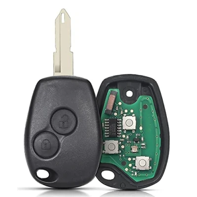 Image de ProPlip Clé complète avec électronique à Programmer Compatible Kangoo Modus Clio Master Scénic Logan Trafic Sandero Duster Vivaro Movano Megane Laguna Espace 2 Boutons 434MHZ PCF7946 télécommande