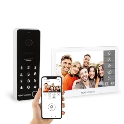 Image de SCS Sentinel, PVF0054, Interphone vidéo connecté filaire CODEVISIO WI FI, Ecran LCD 7&quot; couleur, Affichage Date et Heure, Vision Grand Angle 110 Nocturne, IP65, avec Clavier à Code