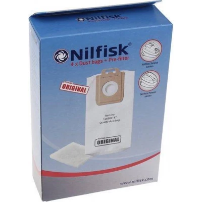 Image de Sac d&#039;aspirateur nilfisk 128389187 aspirateur stofzuigerzakken origineel, 4 stuks + filter