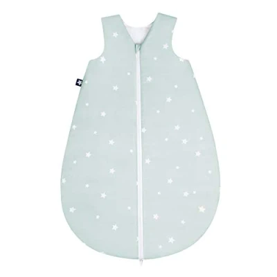 Image de Julius Zöllner Gigoteuse d&#039;été pour bébé en 100% coton Taille 70 6 12 mois Standard 100 by Oeko Tex Fabriqué Allemagne Star menthe