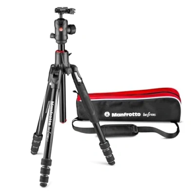 Image de Manfrotto Befree GT XPRO Trépied Aluminium, Rotule Ball Centrée 496, Fermeture Twist, Colonne 90, Plateau 200PL PRO, pour Reflex, Hybrides avec Objectifs à Longue Focale, Photo Macro, MKBFRA4GTXP BH