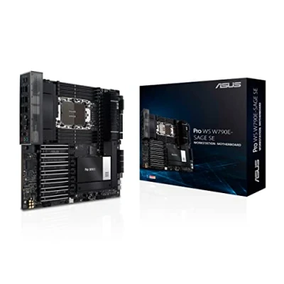 Image de ASUS PRO WS W790E SAGE SE Carte mère Intel W790 LGA 4677 EEB (PCIe 5.0 x16, M.2, 2 x 10G LAN, Gestion à distance, 14+1+1 phases d&#039;alimentation, USB 3.2 Gen 2x2 Type C)