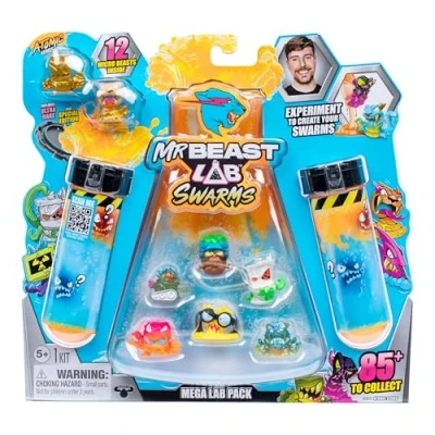 Image de MrBeast LAB Swarms Atomic Series Lot de 12 Panthon Python, Ajoutez l&#039;eau, secouez Le Tube à essai et révélez 2 des Micro bêtes 2,5 cm Collectionner