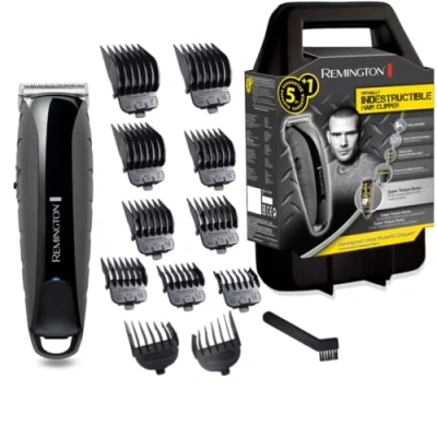 Image de Tondeuse Cheveux Indestructible REMINGTON HC5880 Lames Acier Japonais Auto Affûtées Batterie Dual Lithium