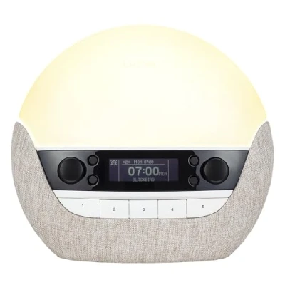 Image de Lumie Bodyclock Luxe 700FM Réveil avec FM Radio Enceinte Bluetooth Lumière Bleu Faible pour Sommeil