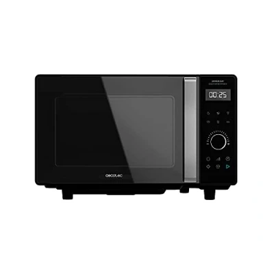 Image de Cecotec Micro ondes GrandHeat 2300 Flatbed Touch Noir. Sans plateau, Capacité 23 L. Puissance 800 W. 8 fonctions préconfigurées, Minuterie jusqu&#039;à 95 min. Verrou de sécurité pour enfant (25 L, Noir)