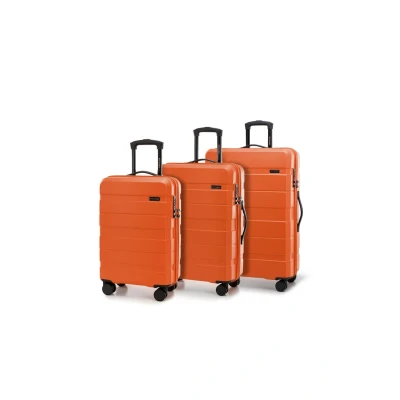 Image de WITTCHEN COMODO Line Ensemble de valises Valise Voyage Bagage Rigide en ABS Serrure TSA Taille (S+M+L) Orange