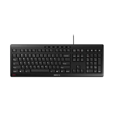 Image de CHERRY STREAM KEYBOARD, clavier filaire, layout UE (QWERTY), frappe silencieuse, sensation de unique, design plat, noir