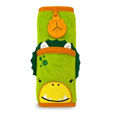 Image de Trunki Coussin Sangle pour Ceinture de Sécurité Enfant SnooziHedz Dino le Dinosaure (Vert)