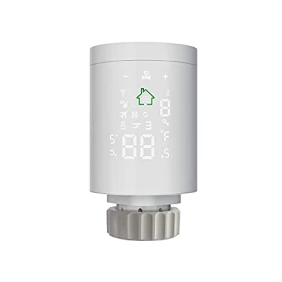 Image de Thermostat actionneur Zigbee pour radiateur vanne radiateur, écran LCD sur le corps, alimenté par piles AA, compatible avec Amazon Alexa et Google Home
