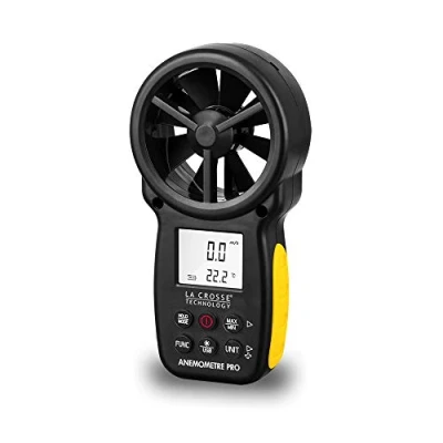 Image de La Crosse Technology WS9501 Anémomètre à main digital et connexion informatique Noir/Jaune