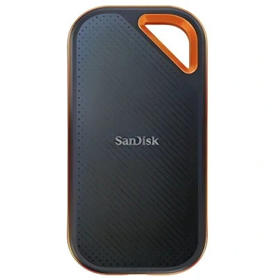 Image de SanDisk Extreme PRO 2 To Disque SSD Externe, Portable SSD, jusqu&#039;à 2000 Mo/s en lecture, 1000 écriture, USB C, Résistance à la poussière et l&#039;eau classée IP65, NVMe Noir