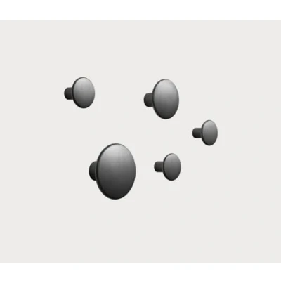 Image de Muuto Patère The Dots métal lot de 5 noir