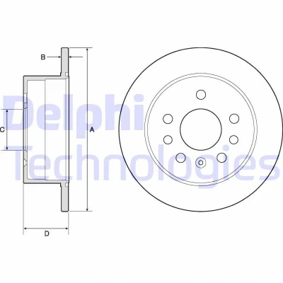 Image de DELPHI BG2879 Disque de frein 260 10 5 plein huilé non traité sans roulement roue, bague ABS OPEL: Calibra A, Vectra A Berline, CC