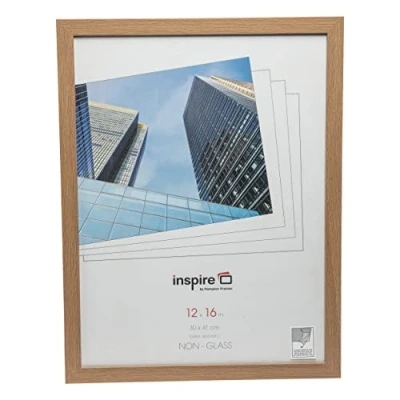 Image de Hampton Frames Sorbonne SOR1216NG Cadre photo en plexiglas sans verre Effet chêne 30 x 40 cm